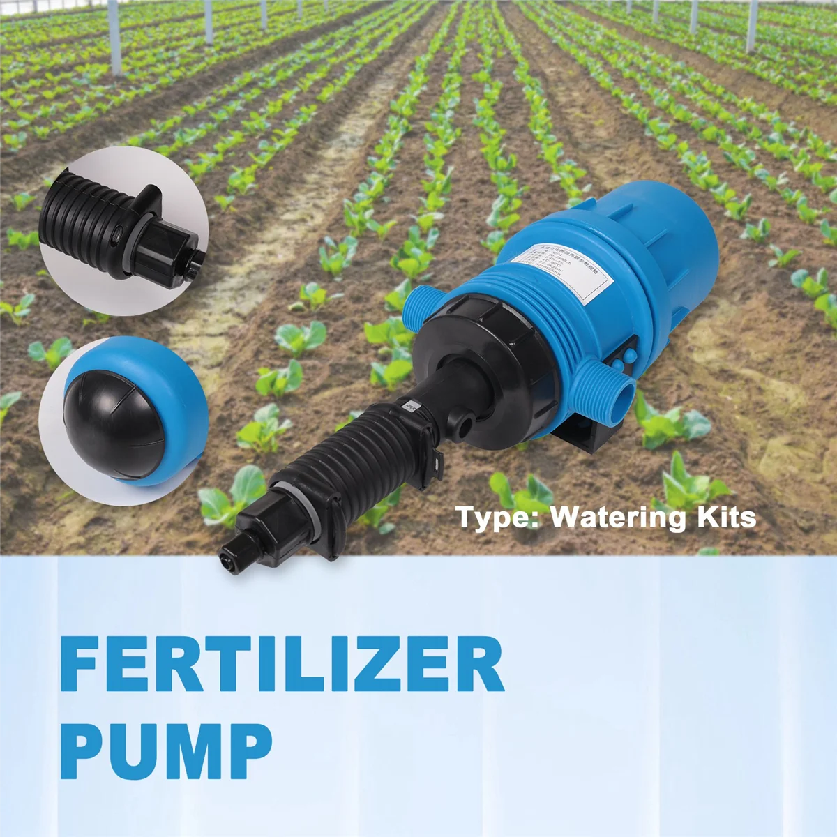 A42F  Fertilizer Pump Water Powered Dosing Pump Mix Chemical Injector Proportioning Dispenser Liquid Mixer Livestock Fertilizer