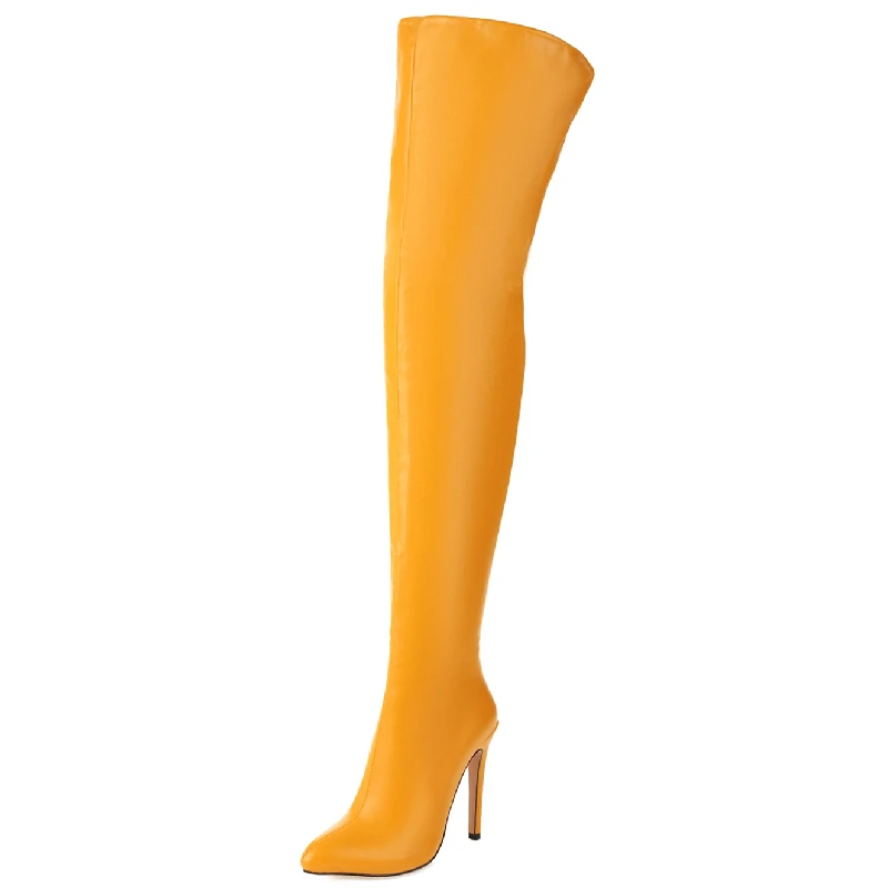 Thigh High Boots Women Shoes Sexy Fashion Over the Knee Boot Red Black White Nightclub Dance Ladies Shoes Large Size 45 48