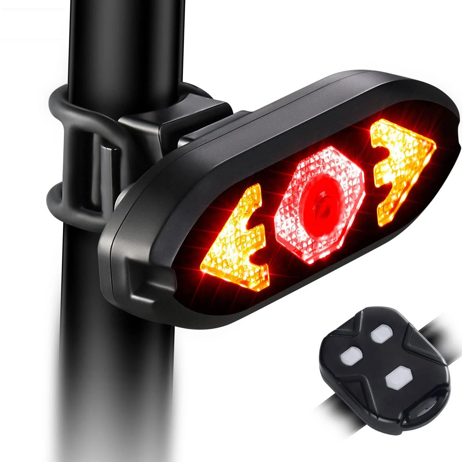 

Bike Tail Light with Turn Signal Wireless Light Emitting Diode Rechargeable Waterproof Safety Warning Bike Light