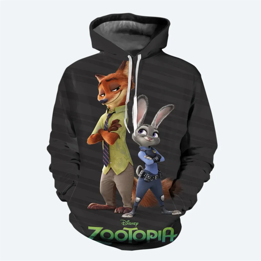 Zootopia Children's Hoodie Judy Boys Girls Pullover 3D Print Disney Top Fashion Casual Men's Hoodie Fall Oversized Menswear