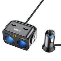 Dual USB QC 3.0 Car Charger Cigarette Lighter Socket Splitter Plug 12V Fast Charging Auto Power Adapter for Mobile Phone DVR