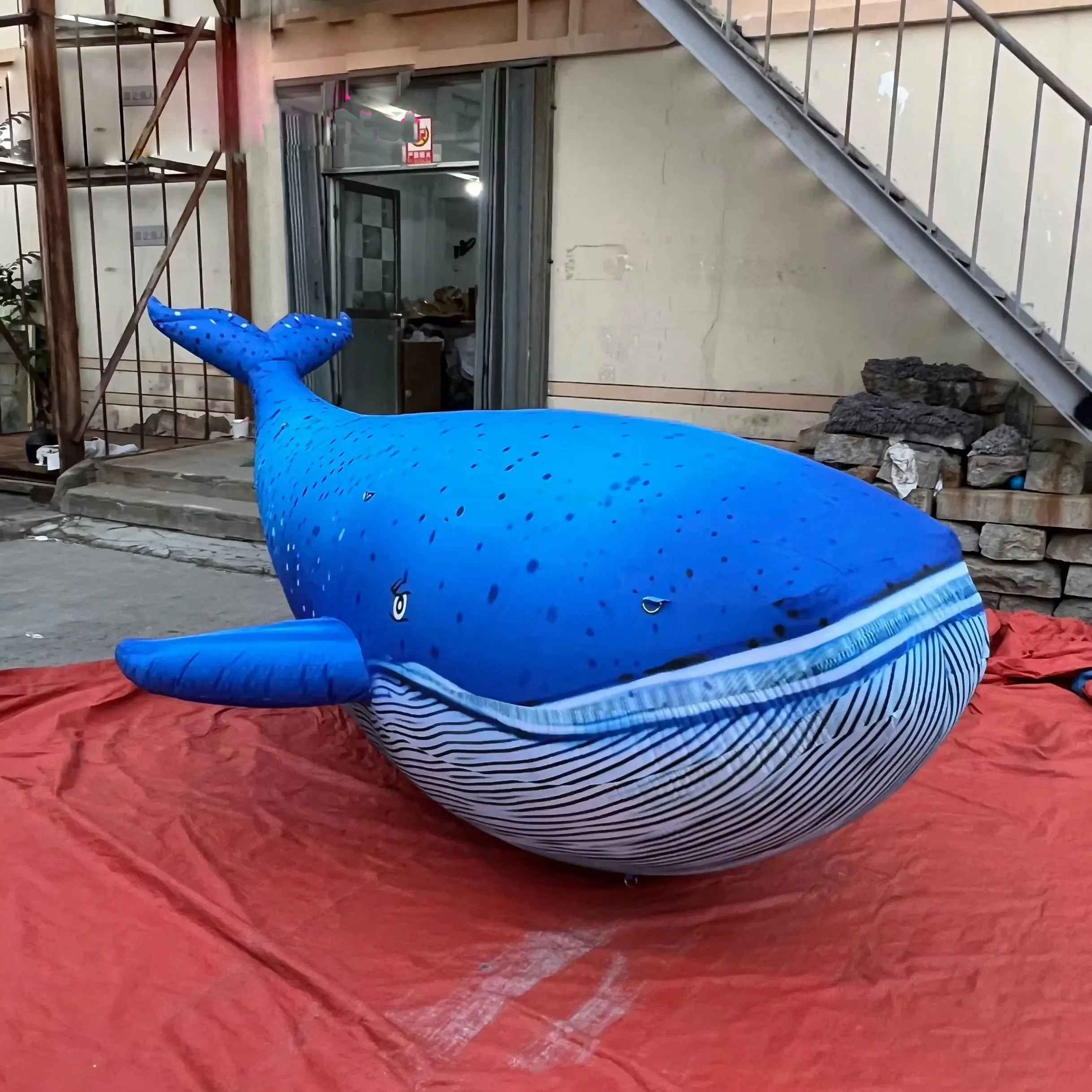 Newest Design 4m/13ft Long Giant Ocean Animal Model Inflatable Blue Whale, Whale inflatable for events decoration