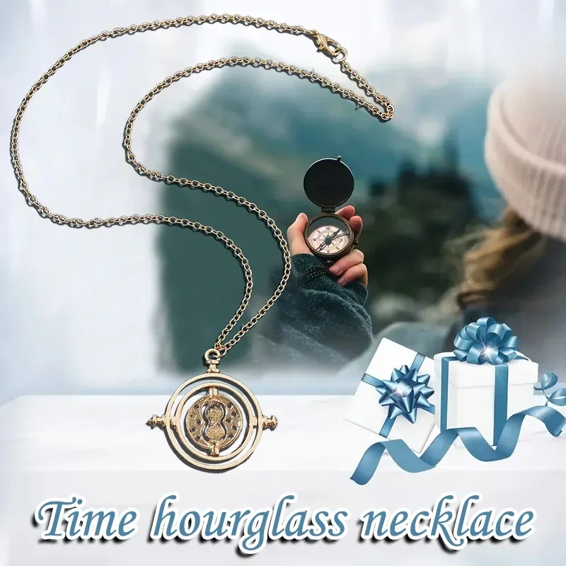 1/10Pcs Harried Time Necklace Timer Hourglass 360 Rotatable Potters Cosplay Props Astronomical Time Converter Magic School Gift - view 4
