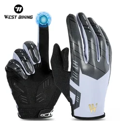 WEST BIKING Cycling Lightweight Sports gloves Shockproof Touch Screen Motorcycle Anti-Slip Skiing Gloves Men Women Riding Gear