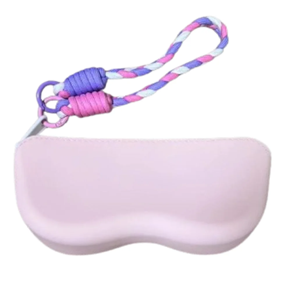 

Waterproof Silicone Glasses Bag Dustproof Korean Style Glasses Storage Bag Candy Color with Lanyard Portable Eyeglass Bag