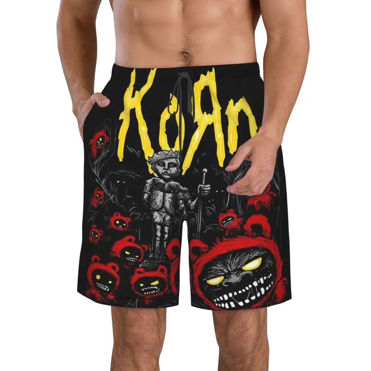 

Korn Rock Band с логотипом плавки пляжные шорты повседневные быстросохнущие летние мужские брюки для плавания