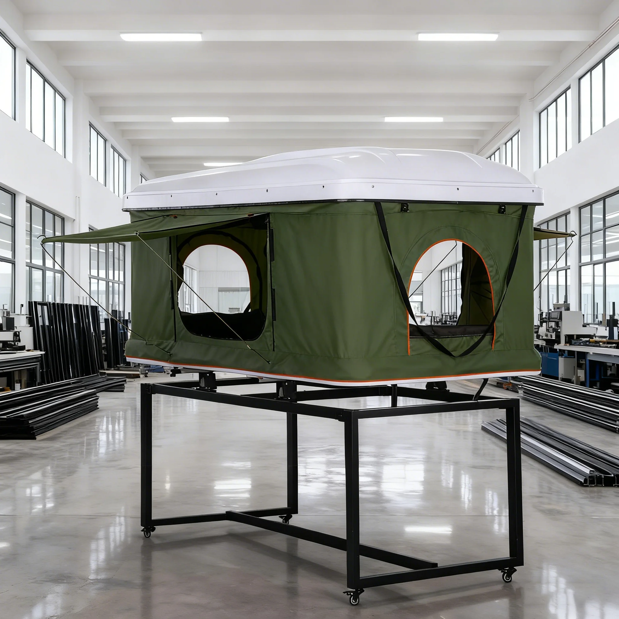 

Waterproof Hard Shell 2 Person Cheap Price Camping Green Triangle Rooftop Tent