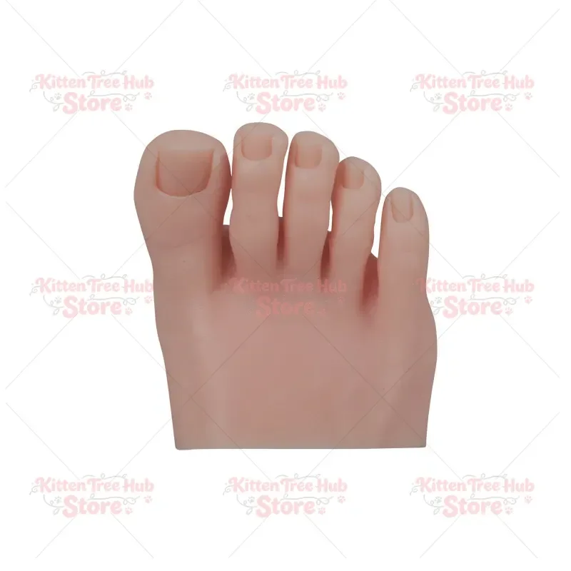 Soft Silicone Practice Foot for Nail Art, Reusable Stick-On False Nail Tips, Manicure Training Model for Polish Application