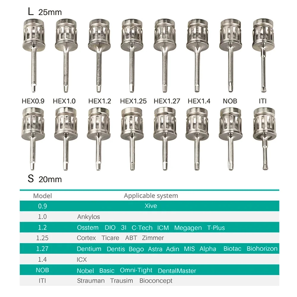 JUMTOP clé dynamométrique universelle pour Implant dentaire avec 16 tournevis Kit d'outils de restauration prothétique 10-70NCM