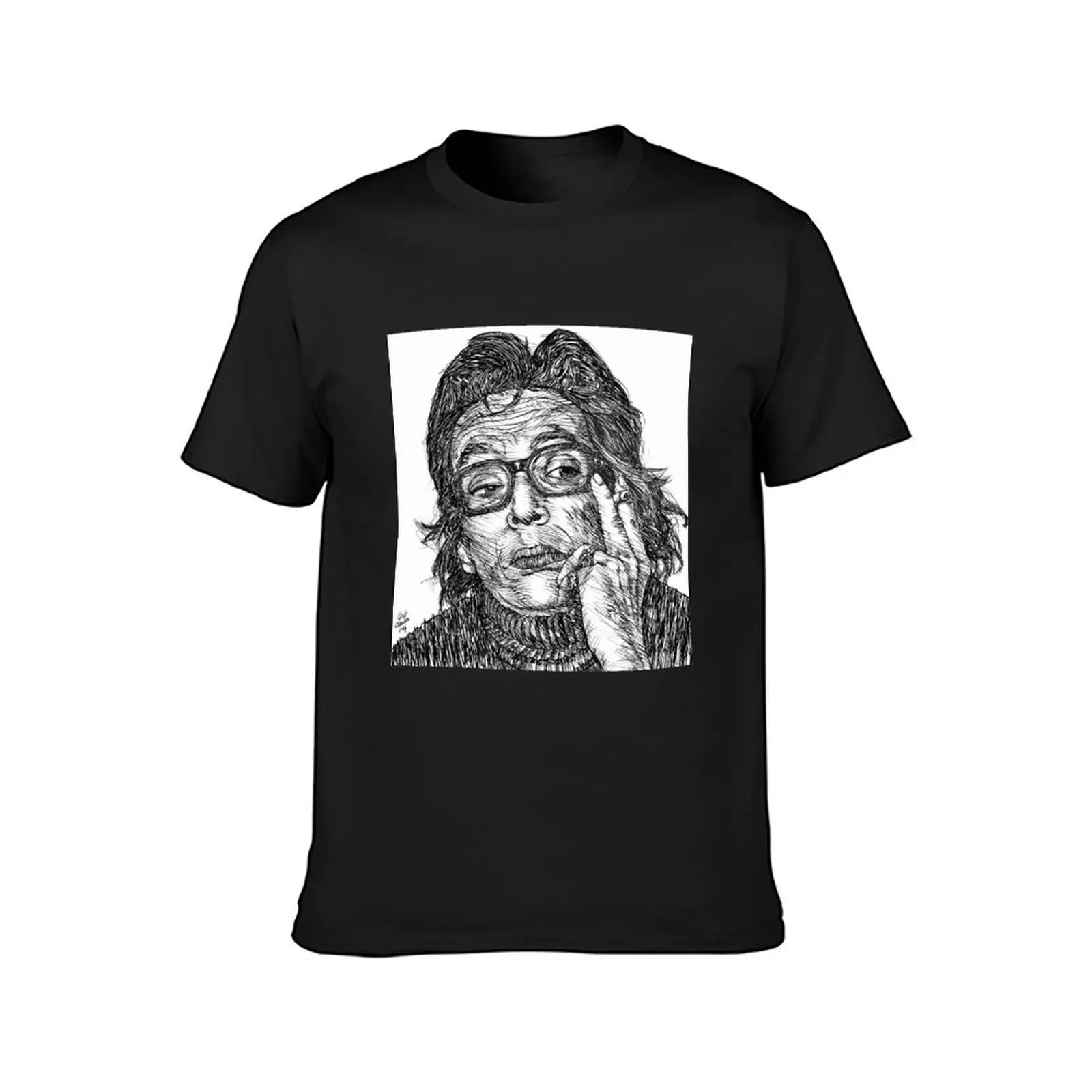 MARGUERITE DURAS ink portrait .1 T-Shirt vintage summer clothes mens champion t shirts