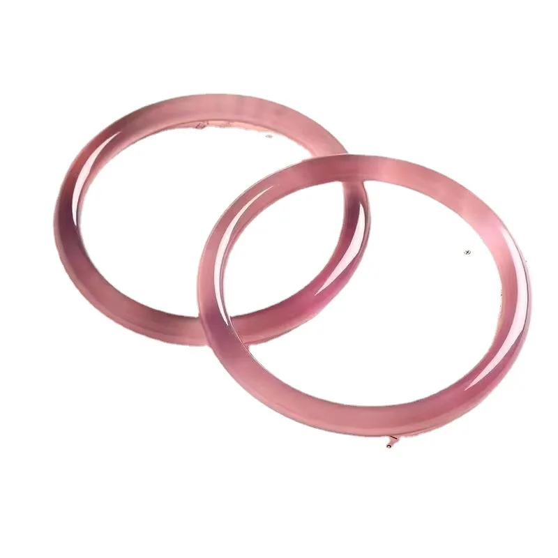 سوار العقيق العقيق النضرة ، جلجل إمبرالي أرجواني عالي الجليد ، سوار دائري صغير رقيق طبيعي جليدي