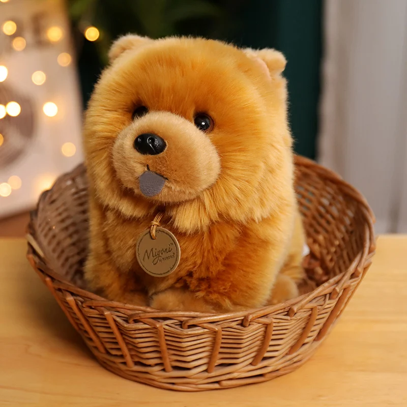 30Cm Kawaii Simulatie Pluizige Chow Chow Hond Knuffel Leuke Levensechte Puppy Pet Gevulde Pop Sussen Baby Speelgoed Kids verjaardag Geschenken