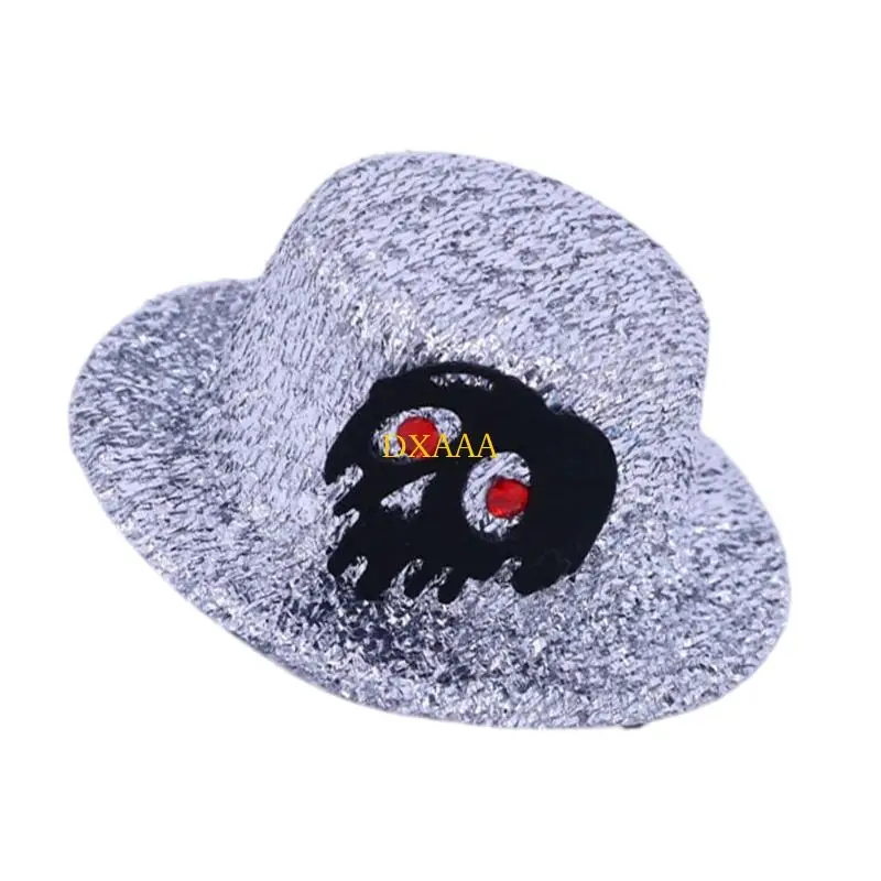 DXAA Mini Hat Hair Clip Skeleton Hat Hair Clips Skull Caps Barrette Decorative Hair Accessories Party Hats Clip On Designs