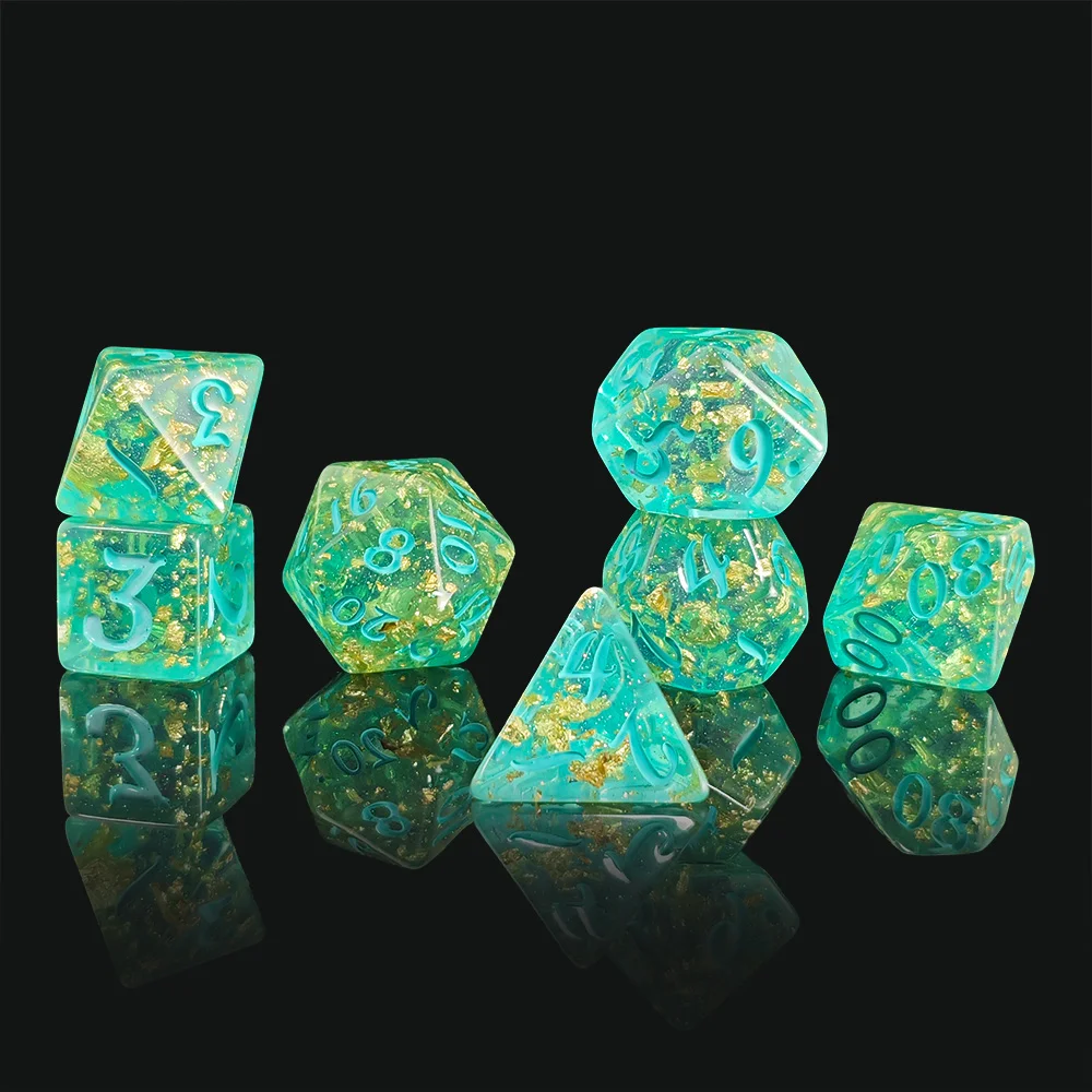 7Pcs/set Glitter Dice Set DnD RPG Board Games Dice Set Entertainment Tabletop Games Dice Popular Game Home Adults Kids Game Dice