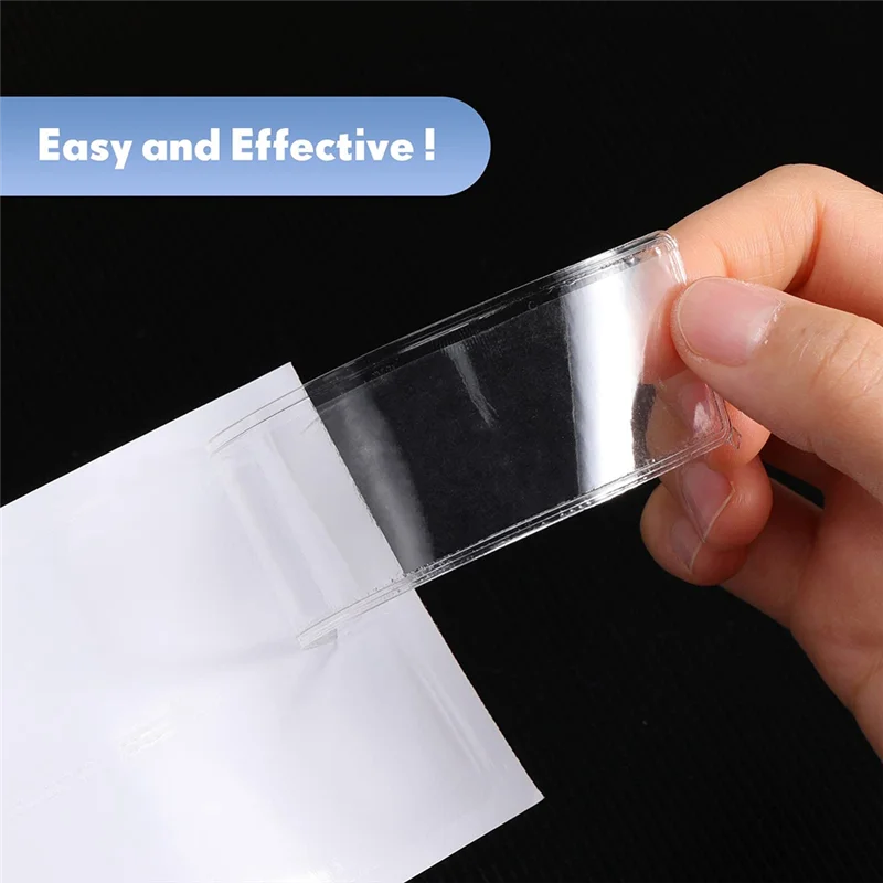 Practical-Holders Adhesive Shelf Tag 1.2 X 4.3 Inch Clear Shelf Tag Card Pockets Drawers For Supermarket (60 Pack)