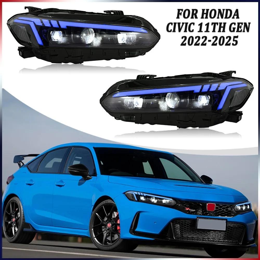 

1Set RGB Full LED Headlights Assembly For Honda Civic 11th Gen 2022-2025 Front Head Lamps Kits DRL Headlamp Accessories