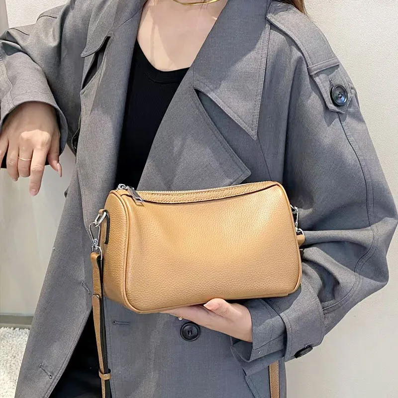 RanHuang New 2025 Women's Genuine Leather Shoulder Bags Cow Leather Small Messenger Bags Casual Crossbody Bags B141