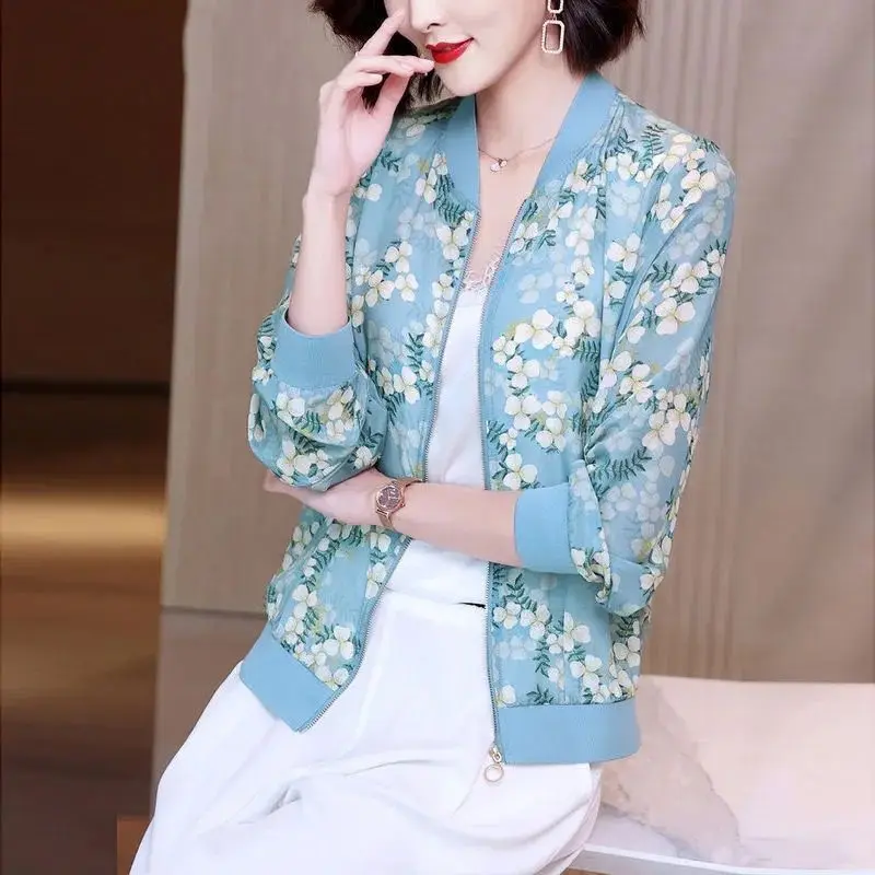 Fashion O-Neck Printed Elegant Floral Shirts Women's Clothing 2024 Spring Summer New Loose All-match Tops Office Lady Blouses