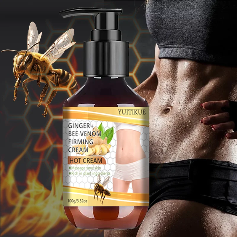 YUlTlKUE Ginger Bee Venom Firming Hot Cream - Massage Body Firming Cream Rich in Plant ingredients