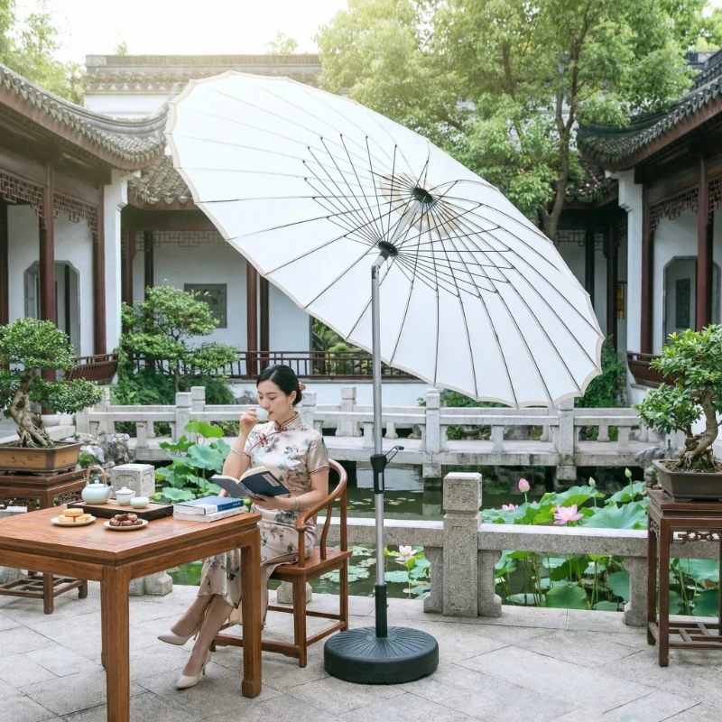 Outdoor Furniture Quality - Verfijnde buitenparasol Chinees elegant design Patio-parasol