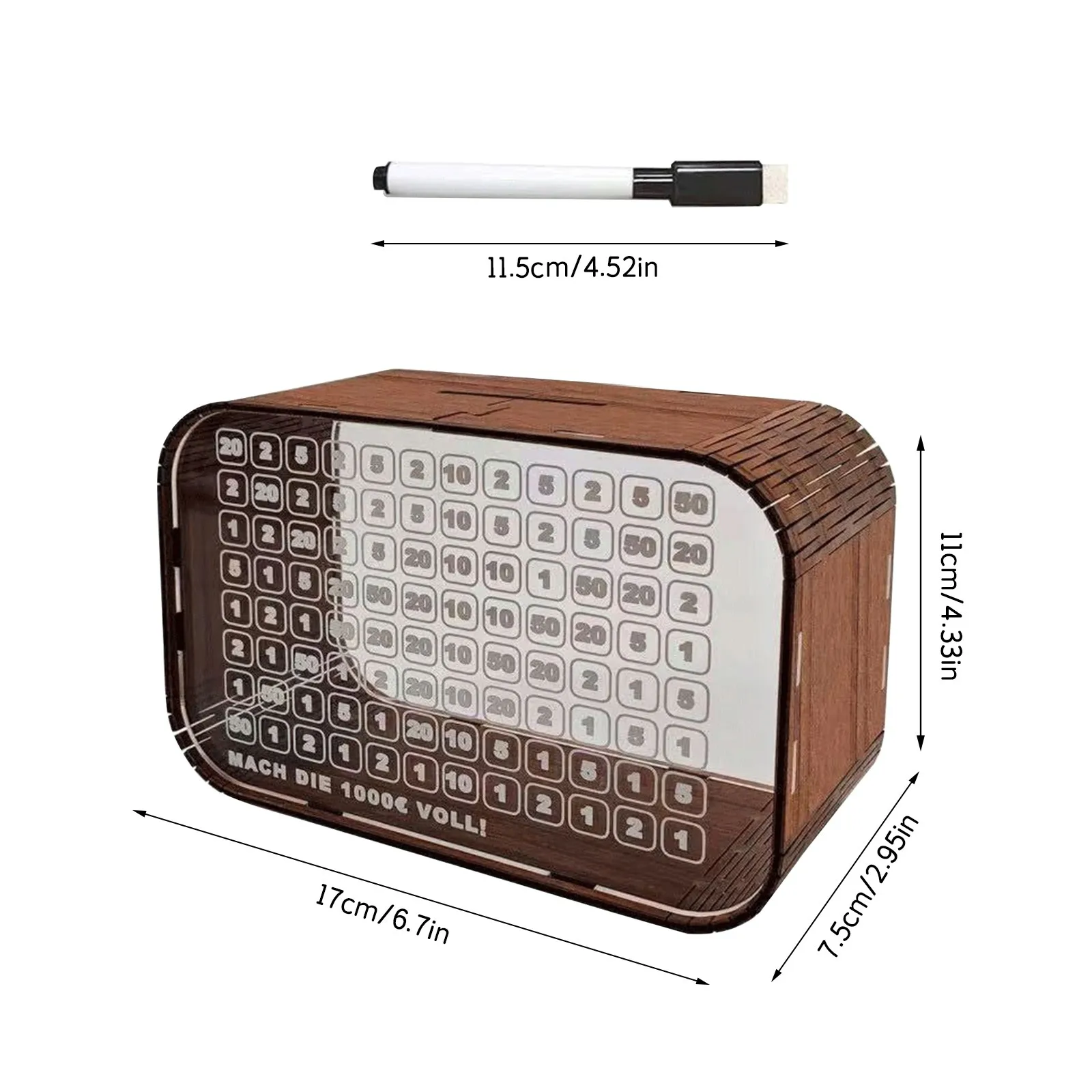 صندوق توفير خشبي شفاف صندوق نقود أكريليك صندوق حفظ النقود الشفاف صندوق المال للبالغين والأطفال صندوق تخزين النقود
