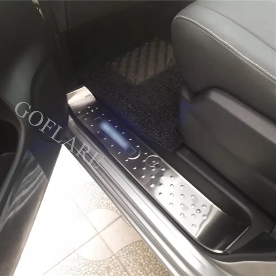Car Accessories For Nissan Serena C27 2016-2019 LED Door Sill Scuff Plate Sills Protector Welcome Pedal Cover Moulding Sticker