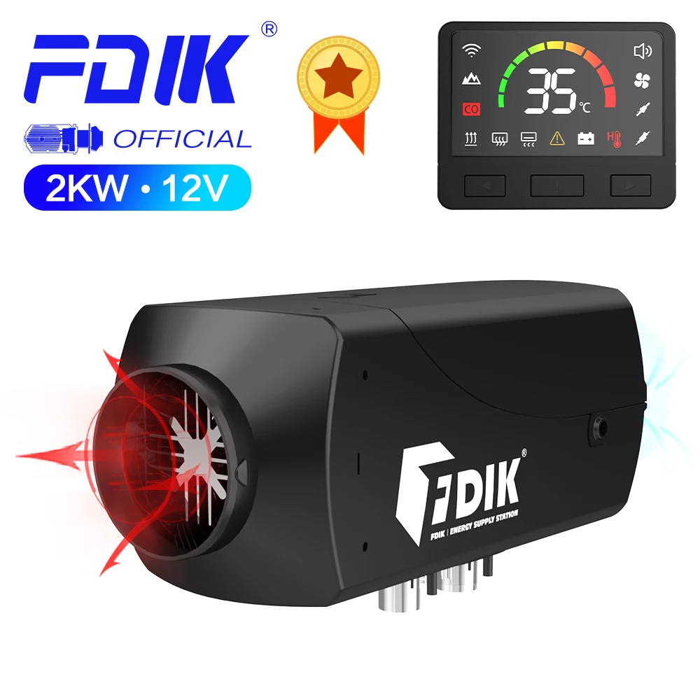 FDIK Air Diesel Heater 2KW 12V Parking Heater Car Heater Stove Heater Autonomous Heater for Car Bus Trailer