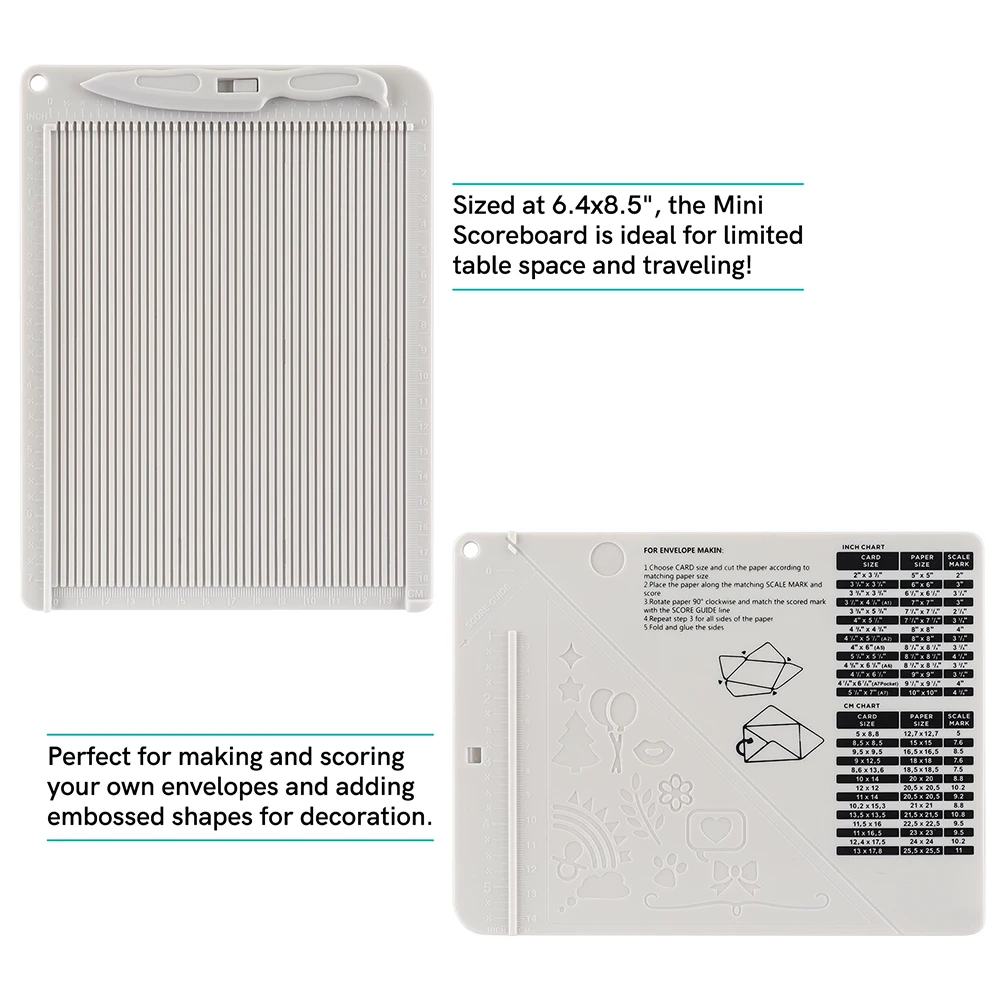 Envelope Maker Mini Score Board To Make Different Size Envelopes Multi-Purpose Scoring Board Set For Embossing Lines In Cards