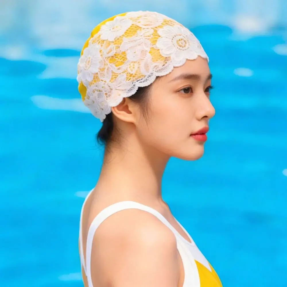 Comfortable Swim Cap For Long Hair Women Waterproof PU Hat Ear Protector Elastic Large Size Adult Swimming Gear Pool Sports