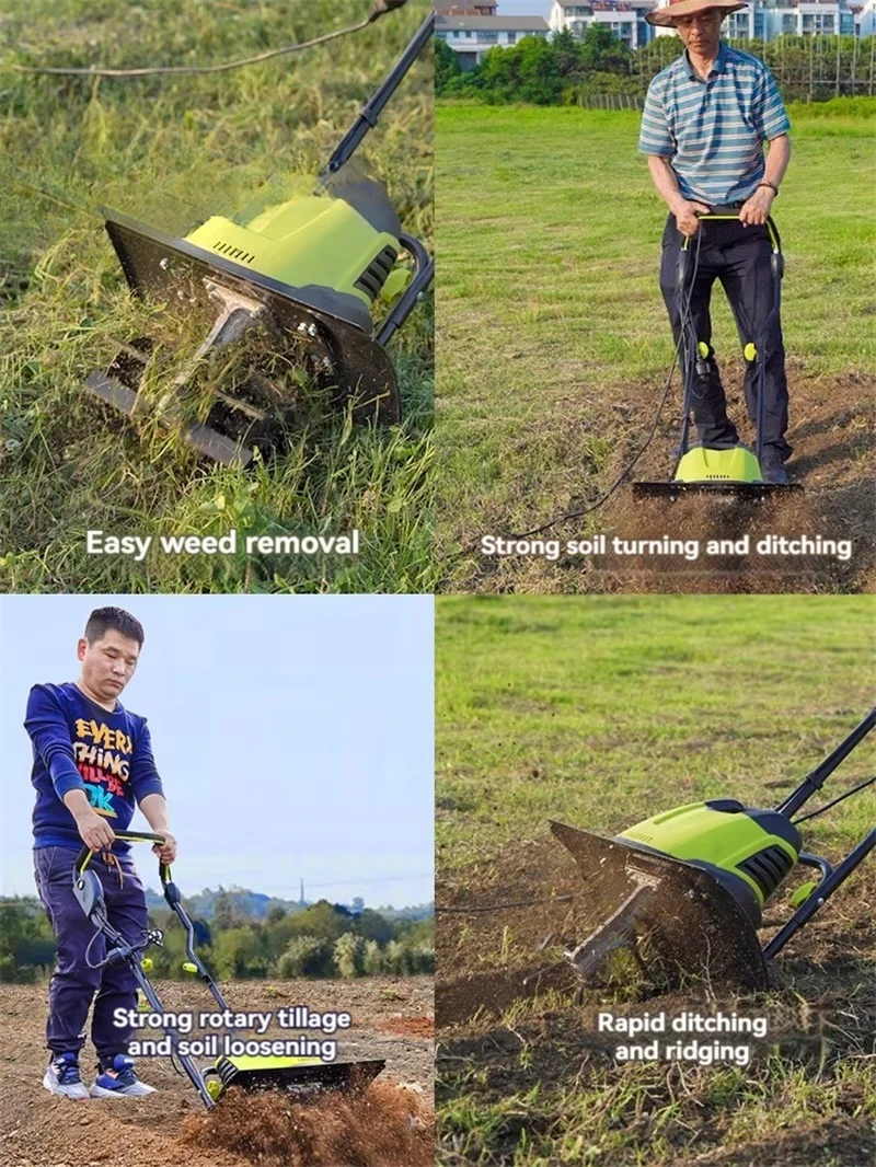 آلة الحراث الزراعية الصغيرة الحراث المنزلي حفر البستان خدش كهربائي مايكرو الحراثة الحارث 220 فولت 2400 واط
