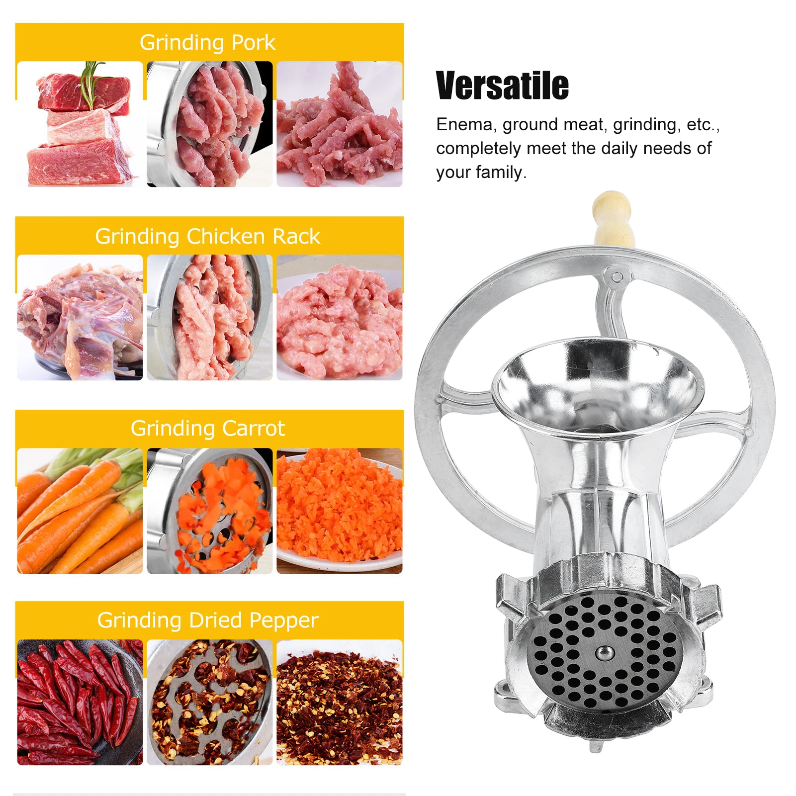 Kitchen Tool Meat Mincer Meat Grinder Separated Meat Grinder Hand Operated Multifunctional Aluminum Alloy Meat Grinding Machine