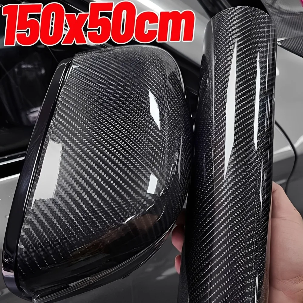 

150x50cm Carbon Fiber Car Body Vinyl Wrap Matte Accessories Glossy Black Sticker 6D Auto Foil Cover Motorcycle Decoration Film