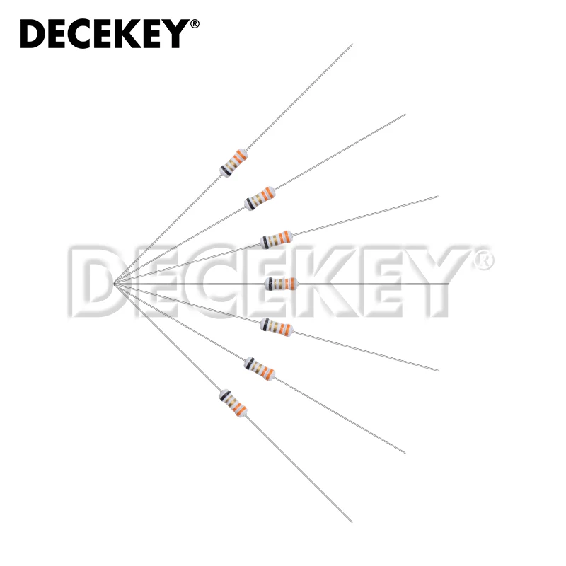 Resistencia de bobinado de alambre de 1/4W, 5%, 0,25 W, 0,5r, 10R, 0,5, 1, 2,2, 3,3, 3,9, 4,7, 5,1, 10 ohm