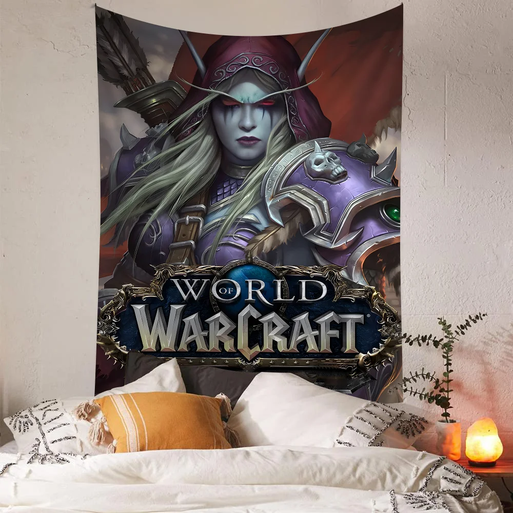 Classic Game World Of Warcraft Game Anime Tapestry Hippie Flower Wall Carpets Dorm Decor Cheap Hippie Wall Hanging