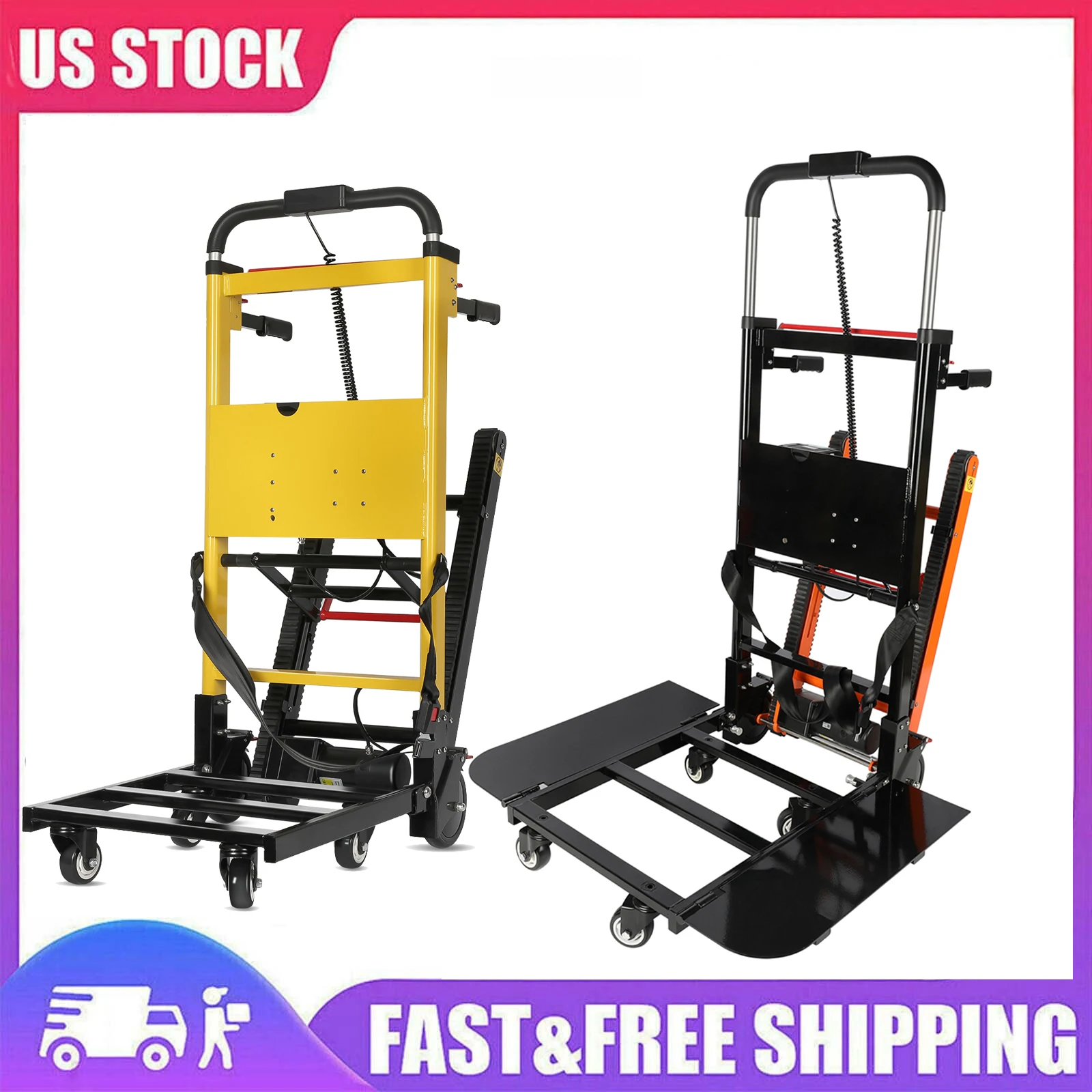 Electric Stair Climbing Hand Trolley Stair Climber 110V 160kg Climbing Cart Hand Trolley Climb Cart Flat Hand Truck Dolly Cart