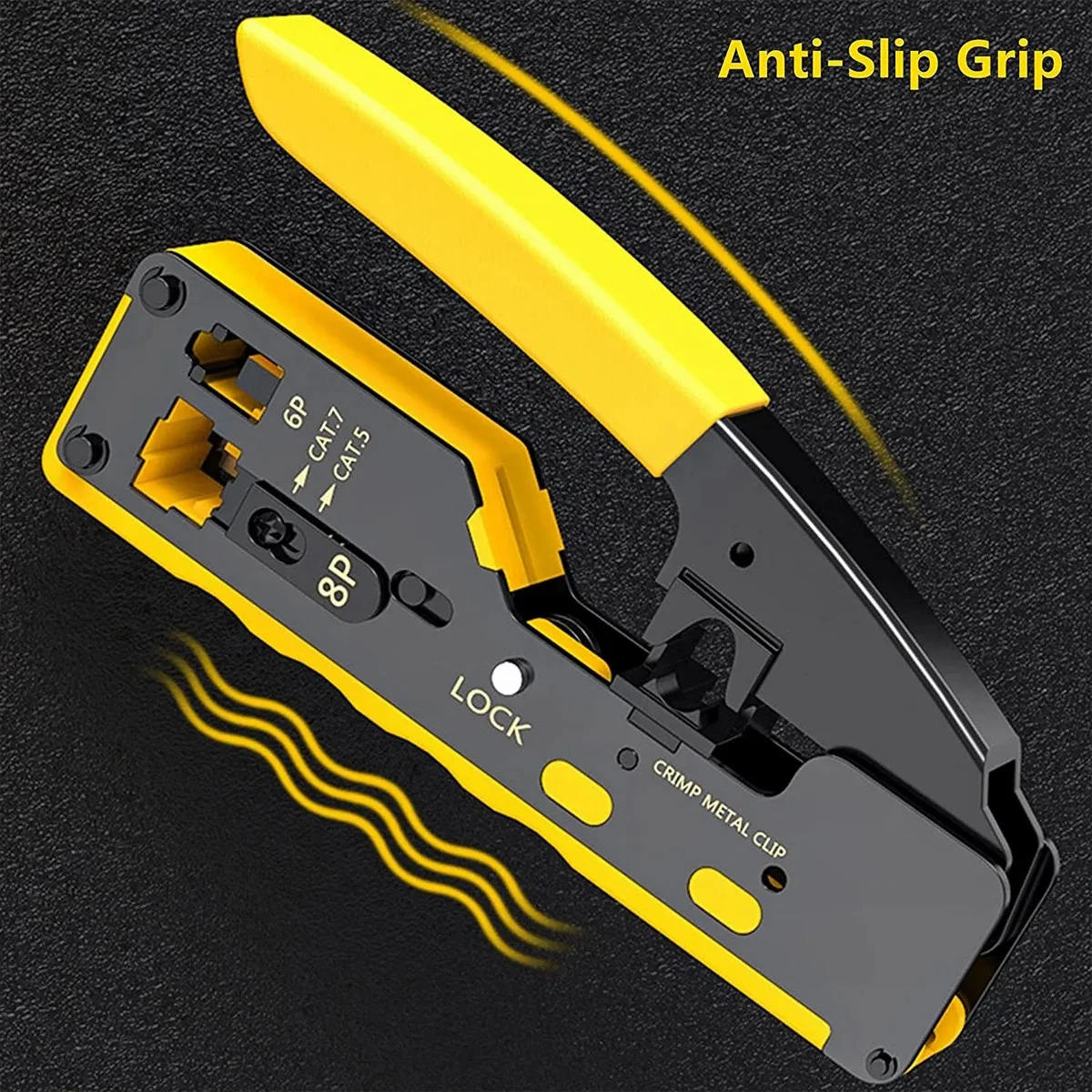 ZoeRax RJ45 Pass Through Crimping Tool Crimp Tool for RJ45 RJ12 RJ11 Connectors CAT6a Shielded Modular Plugs