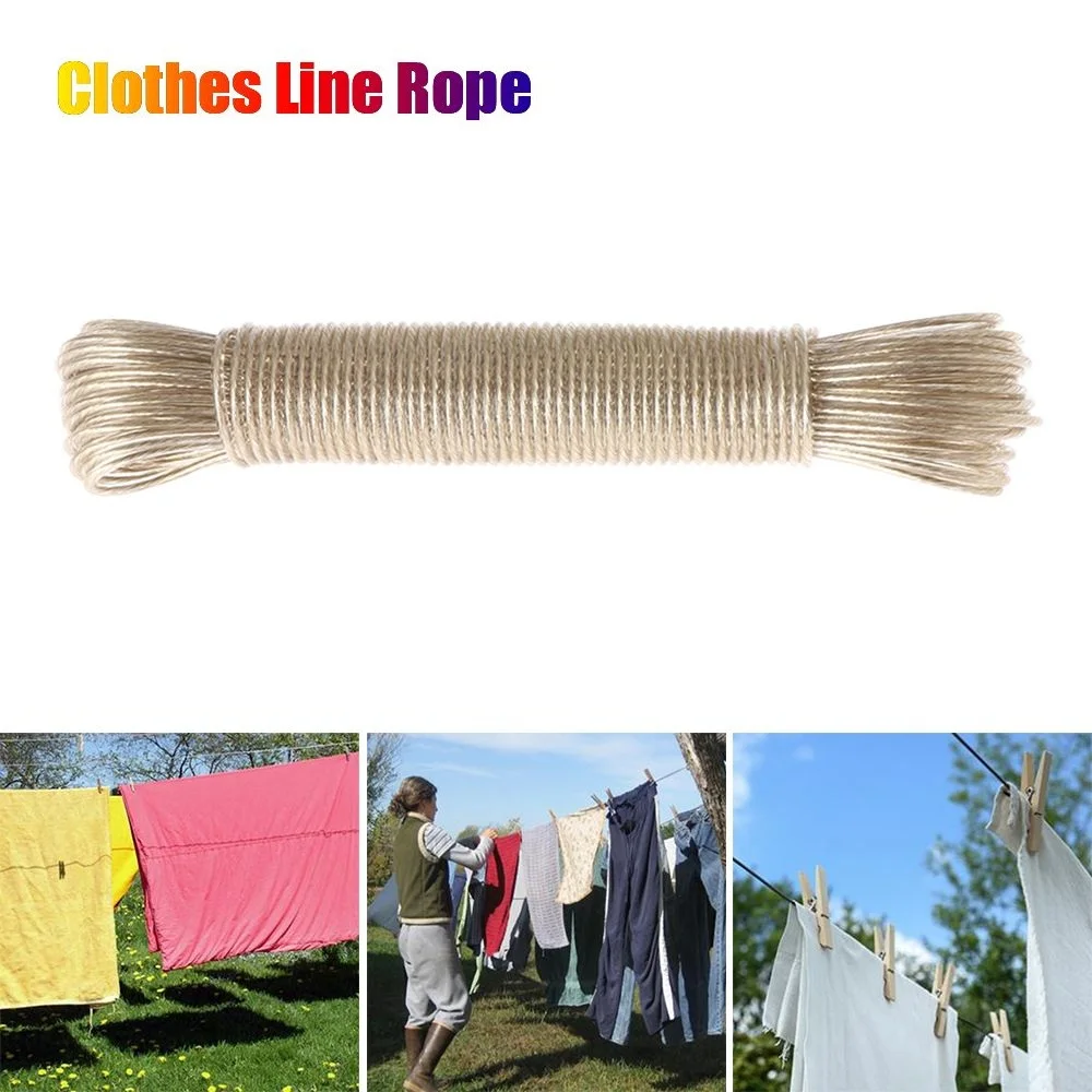 1PC 20m X 2mm Heavy Duty Extra Strong Steel Core Washing Line Clothes Line Laundry Drying Line