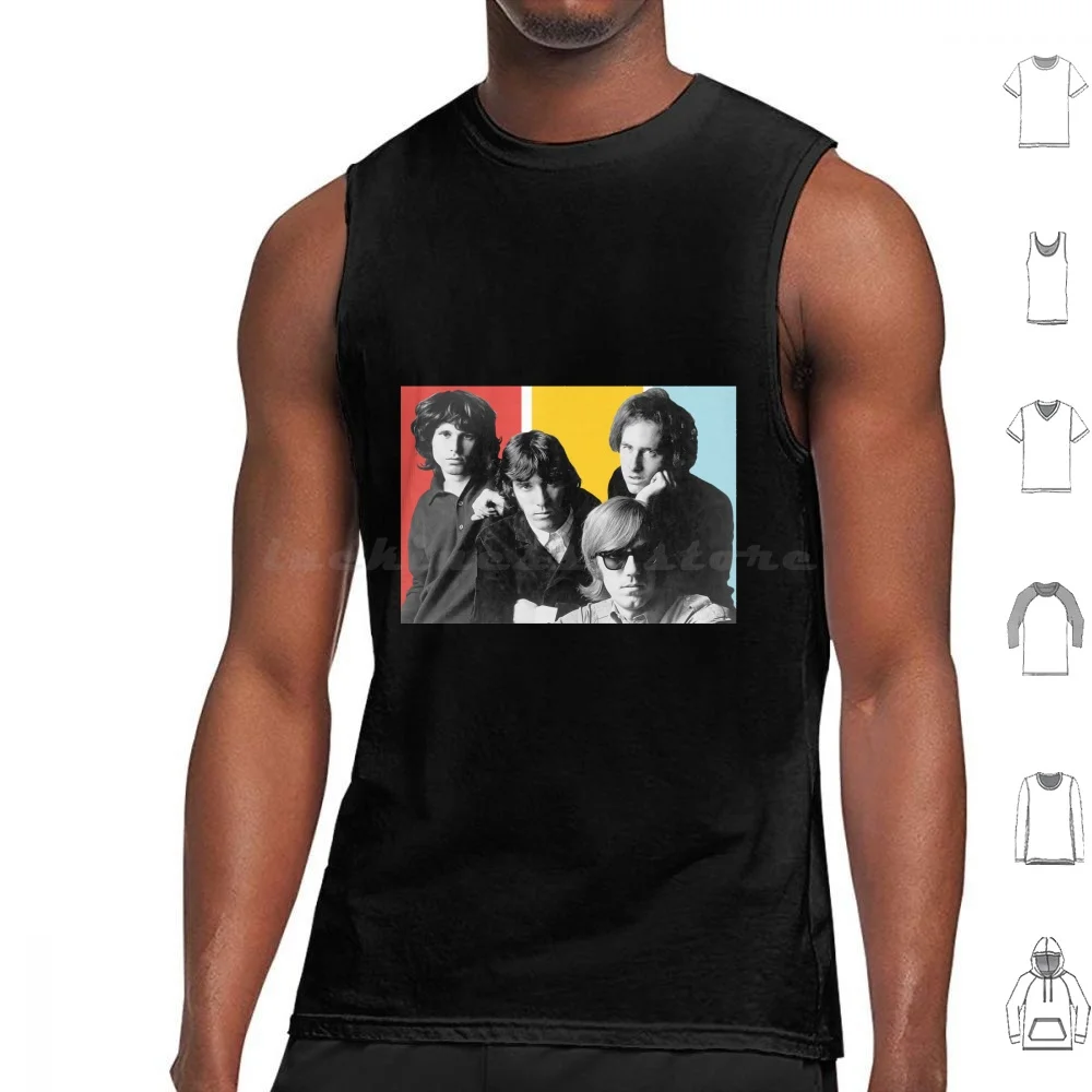 Band Perfect Gift Fan Tank Tops Print Cotton Jim Morrison Vintage Band Setup Official Jim Doors Band Lizard King Vintage