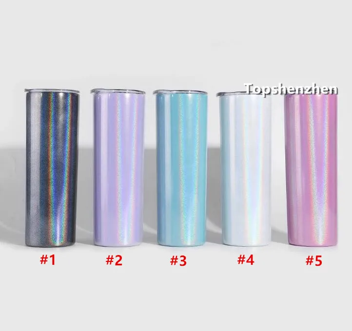 20oz Skinny Tumbler Stainless Steel Vacuum Insulated Coffee Cups Double Wall Powder Coated Rainbow Tumbler Travel Mug Vaso