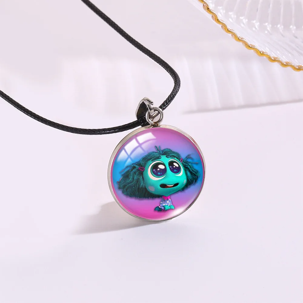 Disney Inside Out 2 Fashion Envy Sadness Anxiety New Chain Necklace Punk Black and Red Rope Long Necklace Hip Hop Jewelry Gifts