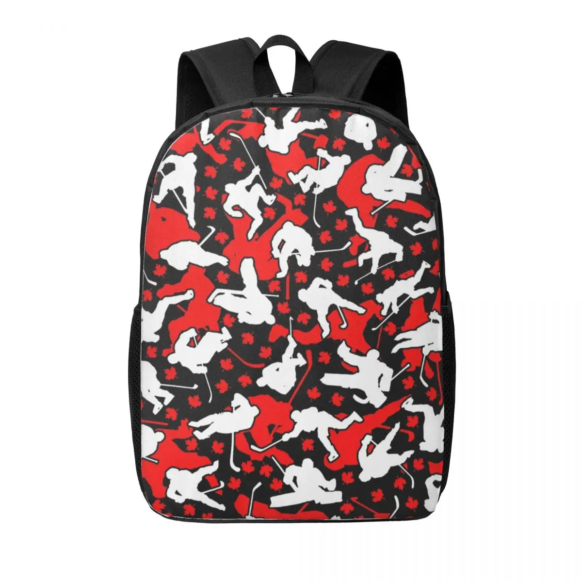 

Ice Hockey Player Canada Flag Camo Camouflage Backpacks Boys Girl Bookbag Children School Bags Portability Rucksack Shoulder Bag