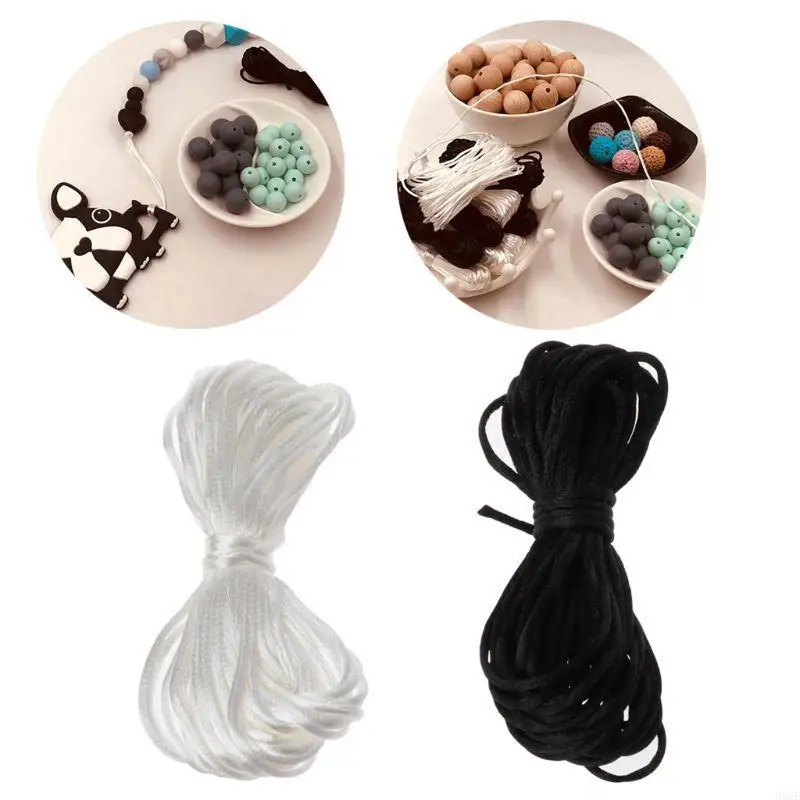 95AE feste Farbe Nylonschnur Festes Seil für Schmuck, die DIY -Halskette -Schnullerkette machen