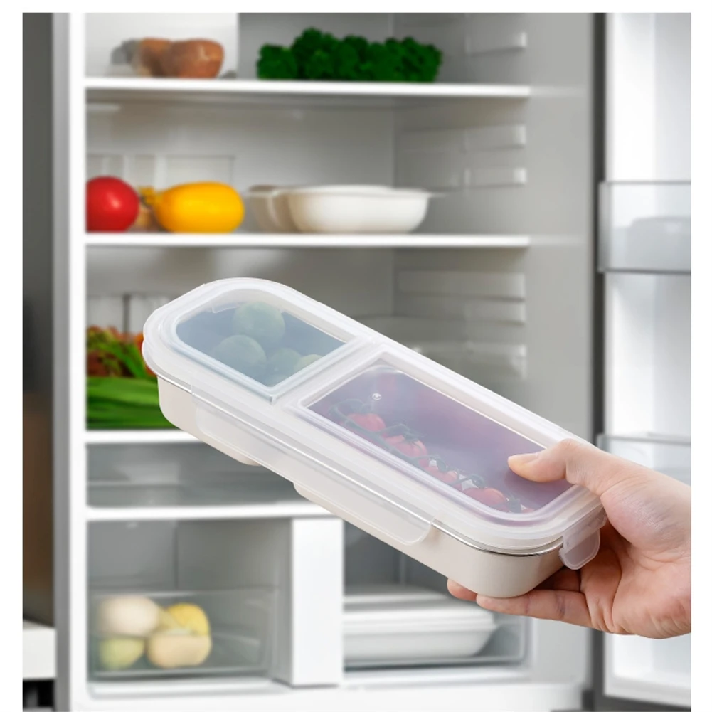 

Контейнеры для закусок из нержавеющей стали, 2 штуки, герметичные ланч-боксы с 2 и 3 отделениями для поездок и пикников