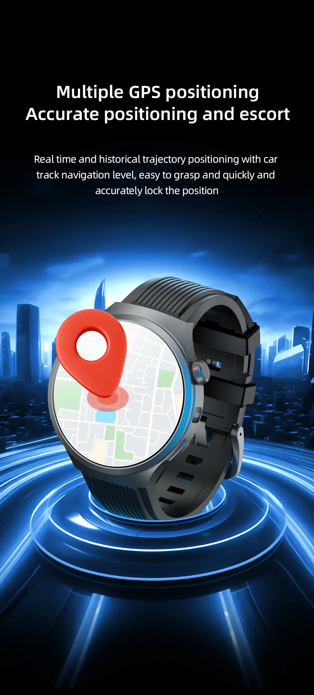 ساعة ذكية Wonlex 4G LTE GPS WiFi Android8.1 Ai Voice Assistant 3+32GB كاميرا تخزين 4G مكالمة عالمية ساعة ذكية للرجال والنساء