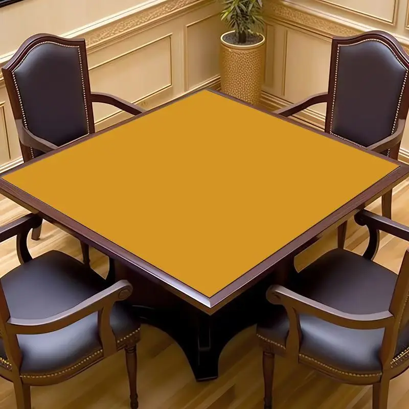 Pure Black Solid Color Night Mahjong Table Mat Anti-Slip Noise Reduction for Card Game Table Playing Room Home Decor