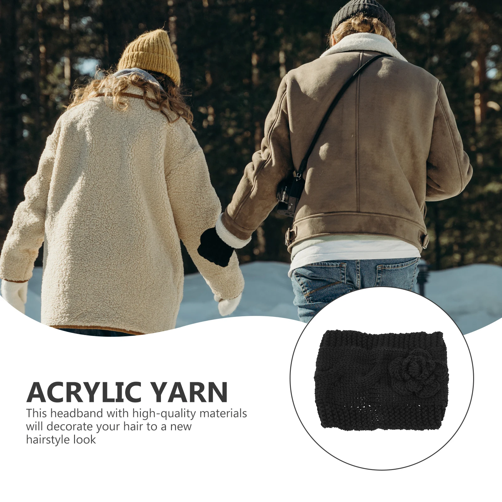 

Winter Headb Knitted Hairb for Women Acrylic Yoga Head Wrap Lightweight Stretchy Warm Crochet Headdress Hair Accessory