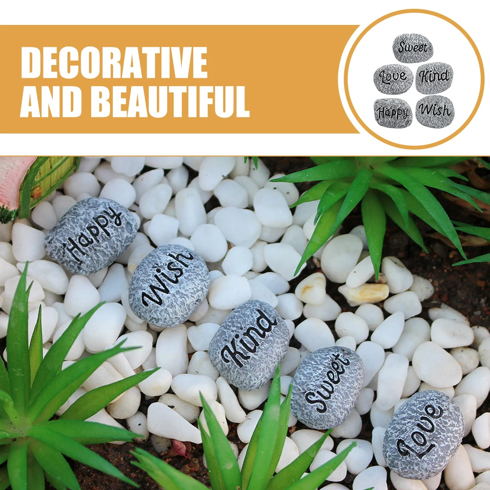 

5pcs Resin Stone Kit Decorative Pebbles Fish Tank Landscaping Flower Pot Outdoor Gravel Indoor Plants Mini Bonsai Yard Rocks Art