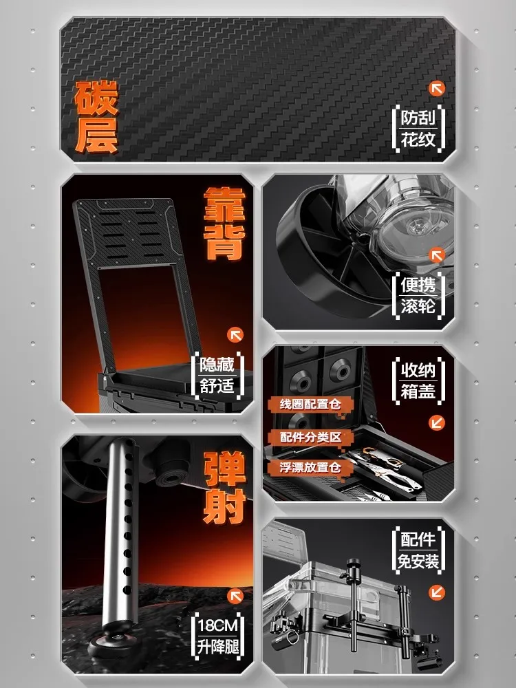 A complete set of multi-functional fishing boxes The new lure fishing box is thickened with lifting platform fishing equipment