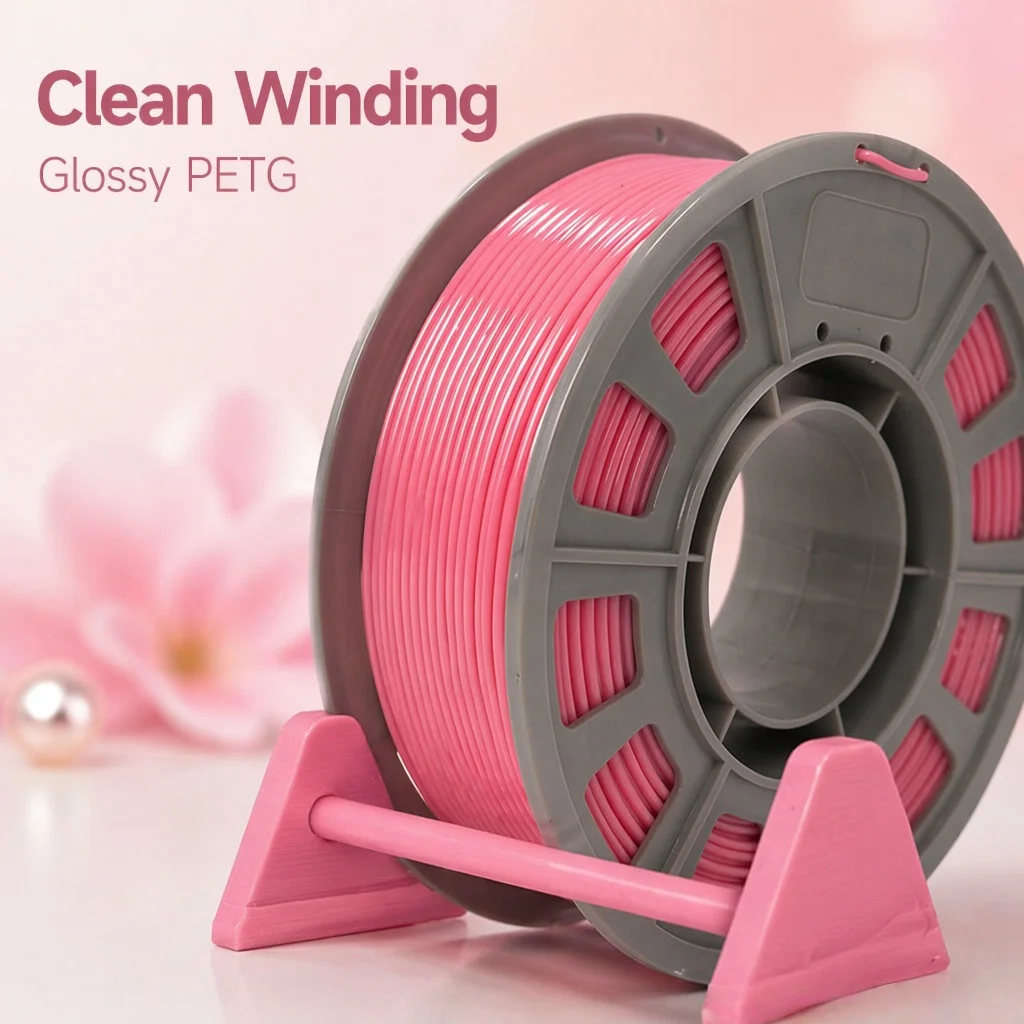 300g Pink PETG Filament 1.75mm, High Toughness & Durable 3D Printer Filament, Tangle-Free Smooth Extrusion Compact Spool for Functional Parts and DIY Models
