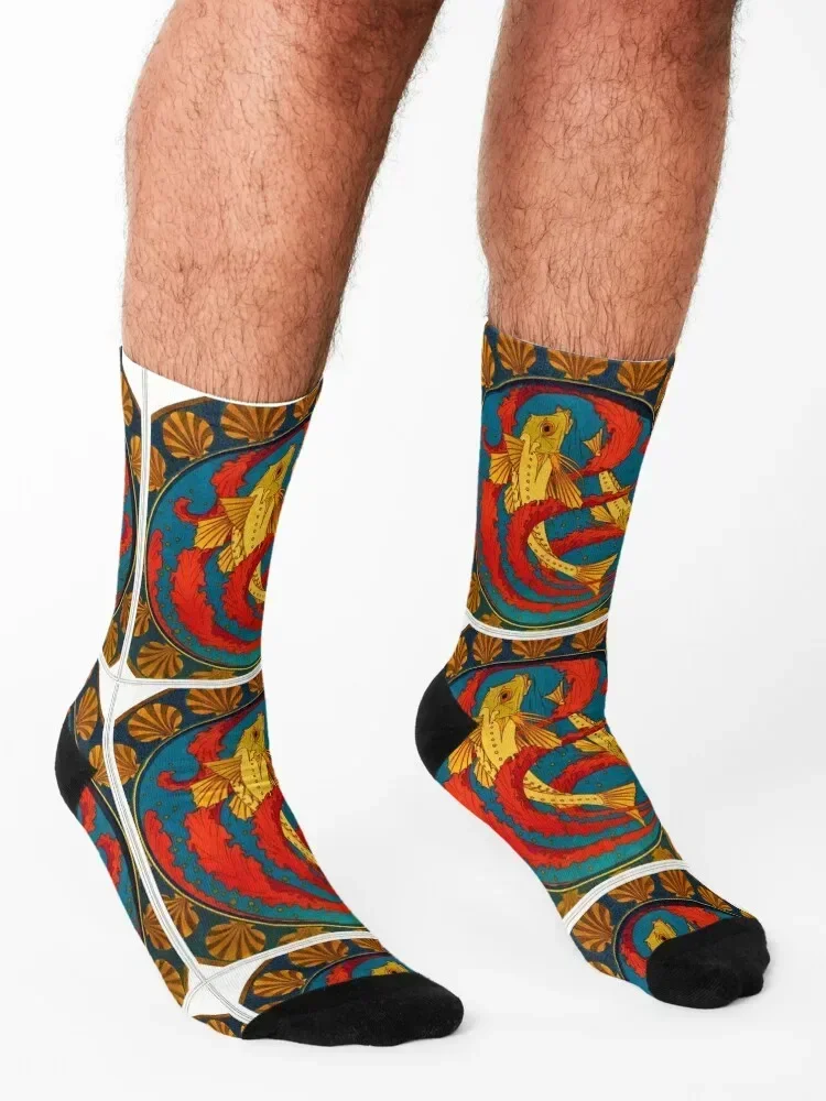 Koi Fish Socks funny gifts Lots New year's christmas gift Socks Women Men's